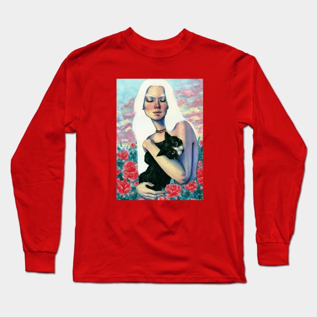 Freyja & Van Gogh en Fólkvanger Long Sleeve T-Shirt by roselinestephania